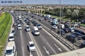 Sabunçuda yol qəzası - Yolda sıxlıq yarandı