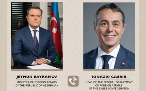 Bayramov isveçrəli həmkarı ilə danışdı 