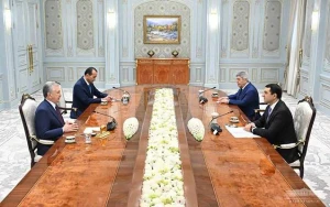 Şavkat Mirziyoyev Adil Kərimlini qəbul etdi - Foto