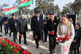 Şəhid Feyruz Hacılının doğum günündə məzarı ziyarət olundu - FOTOLAR