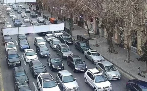 Bakının bir sıra yollarında tıxac var - SİYAHI