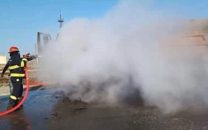 “Kamaz”dakı yanğın belə söndürüldü - VİDEO