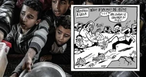 Fransız mətbuatı “Qəzzada Ramazan” başlığı ilə karikatura dərc etdi - FOTO