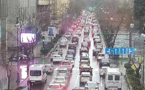 Bakının bir sıra yollarında tıxac var - SİYAHI