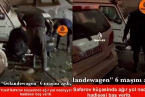 Bakıda “Galendewagen” 6 maşını əzdi - VİDEO