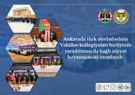 Ankarada türk dövlətlərinin Vəkillər kollegiyaları birliyinin yaradılması ilə bağlı niyyət bəyannaməsi imzalandı - FOTOLAR
