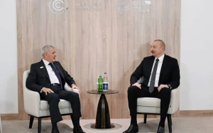 Prezident İlham Əliyev İraq Prezidenti ilə görüşdü - FOTO