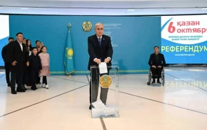 Tokayev səs verdi - FOTO