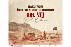 Türkiyə XİN-dən Bakının işğaldan azad edilməsindən 106 il dönümü ilə bağlı paylaşım - FOTO