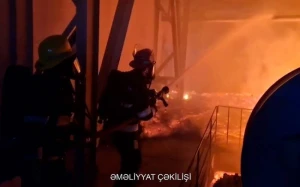 Sumqayıtda sexdə yanğın - VİDEO