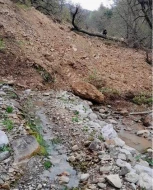 Qaxda dağlıq ərazidə torpaq sürüşməsi oldu