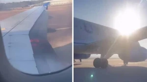 Təyyarənin mühərriki yandı: 104 sərnişin və 5 ekipaj üzvü təxliyə edildi - VİDEO