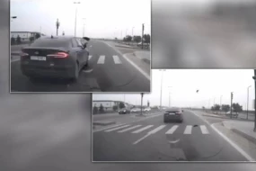Bakıda sürücü məktəb yaxınlığında təhlükəli vəziyyət yaratdı - ANBAAN VİDEO