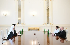 Prezident və xanımı Patriarx Kirill ilə görüşdülər