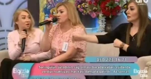 Efirdə aktrisa ilə iştirakçı arasında dava - VİDEO 