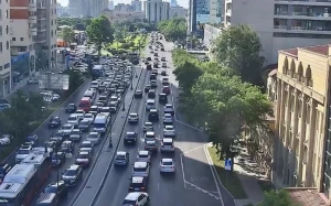 Bakının əsas yollarında tıxac var