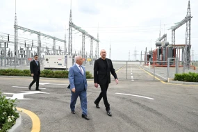 Prezident Yevlaxda açılışlar etdi - FOTOLAR