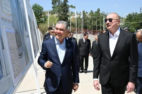 Prezidentlər Yeni Şuşa məscidinin tikintisində -&nbsp;FOTOLAR