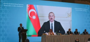 İlham Əliyev toplantı iştirakçılarına müraciət etdi