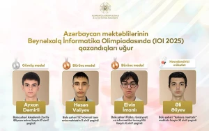 Məktəblilərimizdən Beynəlxalq Olimpiadada möhtəşəm nəticə