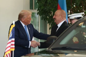 Donald Tramp Ağ Evdə İlham Əliyevi qarşıladı - VİDEO