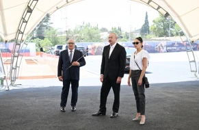 İlham Əliyev xanımı ilə Gəncədə - FOTOLAR