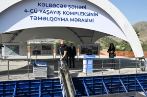 Kəlbəcərdə 4-cü yaşayış kompleksinin təməli qoyuldu - FOTO