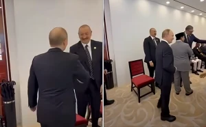 İlham Əliyevlə Putinin salamlaşma anı - VİDEO