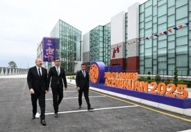 Prezident Yevlaxda açılışda - FOTOLAR