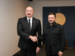 İlham Əliyev Volodimir Zelenski ilə görüşdü - FOTOLAR