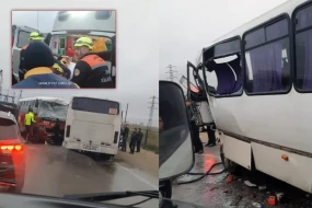 Bakıda avtobuslar toqquşdu - Sürücü belə çıxarıldı&nbsp;