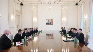 Prezident amerikalı rəsmini qəbul etdi - FOTO