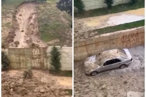 Əhmədlidə torpaq sürüşdü - VİDEO