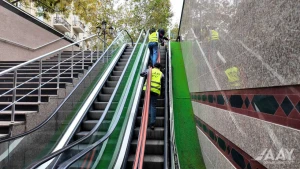 Bakıda eskalatorların təmiri işləri davam etdirilir -&nbsp; VİDEO/FOTO