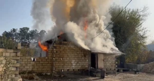 Ağcabədidə ev yandı - FOTOLAR