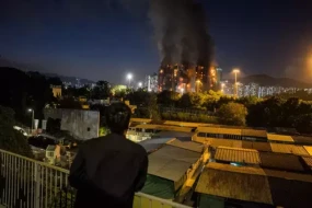 Honq-Konqdakı yanğından DƏHŞƏTLİ GÖRÜNTÜLƏR 