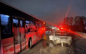 Bakı-Sumqayıt yolunda zəncirvari qəza - Xəsarət alan var