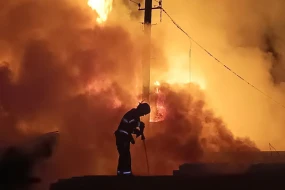 Rusiyada bazarda YANĞIN