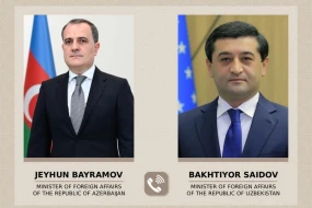 Ceyhun Bayramov özbəkistanlı həmkarı ilə danışdı&nbsp;