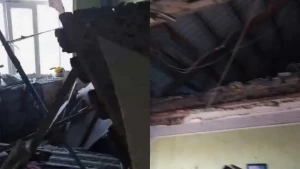 Şabranda mənzilin tavanı çökdü - Yaralılar var