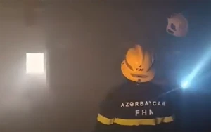 Bakıda hamam yandı - VİDEO