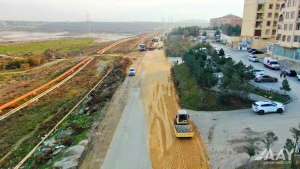 Masazırda bu yol təmir olunur - VİDEO/FOTO