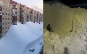 Son 30 ilin ən güclü qarı - Binaların 4-cü mərtəbəsinə çatdı / Video