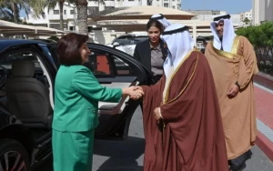 Sahibə Qafarova bəhreynli həmkarı ilə görüşdü - FOTOLAR