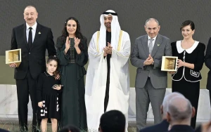 Leyla Əliyeva və qızı “Zayed İnsan Qardaşlığı Mükafatı”nın təqdimolunma mərasimində - FOTOLAR
