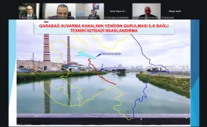 Qarabağ suvarma kanalı üzrə İşçi qrupunun onlayn iclası keçirildi - FOTOLAR