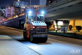 Bakıda daha bir küçə gecə saatlarında təmir olundu - VİDEO/FOTO