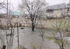 Qubada kanalizasiya borusu tutuldu - 10-a yaxın evi su basdı