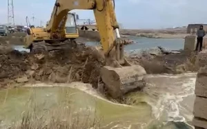 Leysana görə Puta gölünə beton boru qoyuldu - VİDEO