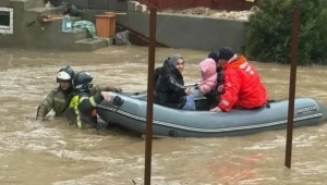 Dərbənddə evlər su altında qalıb